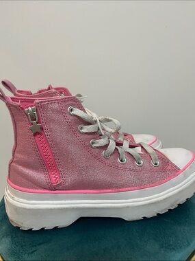 Converse Pink Sparkle High Top. size 5